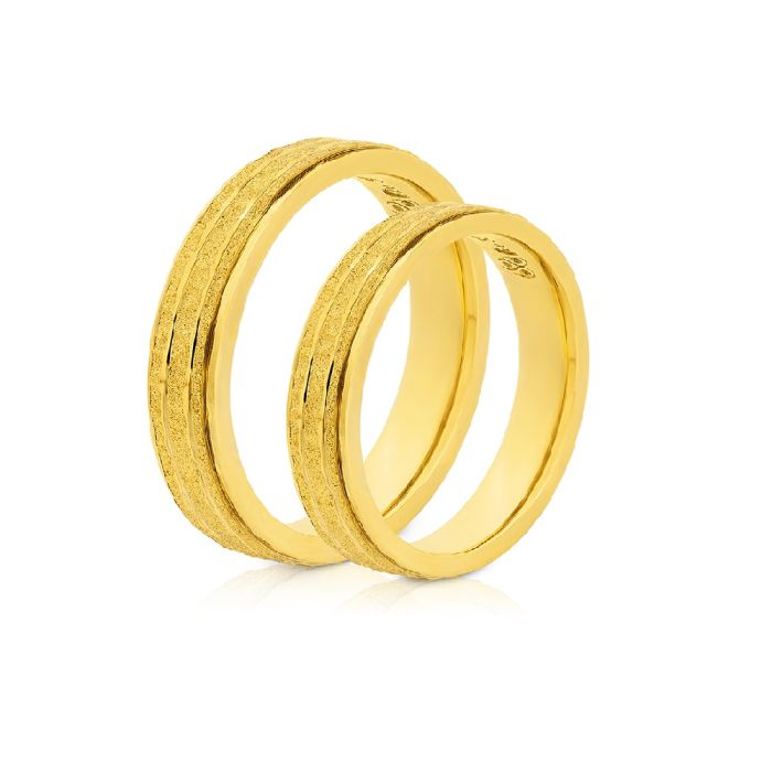 Pair of gold wedding rings 3,50mm 20-26